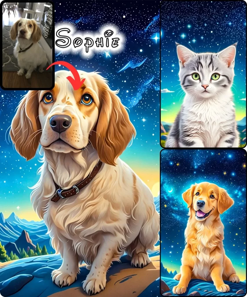 Space Pet Portraits (Unique background)
